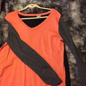 Color block long sweater